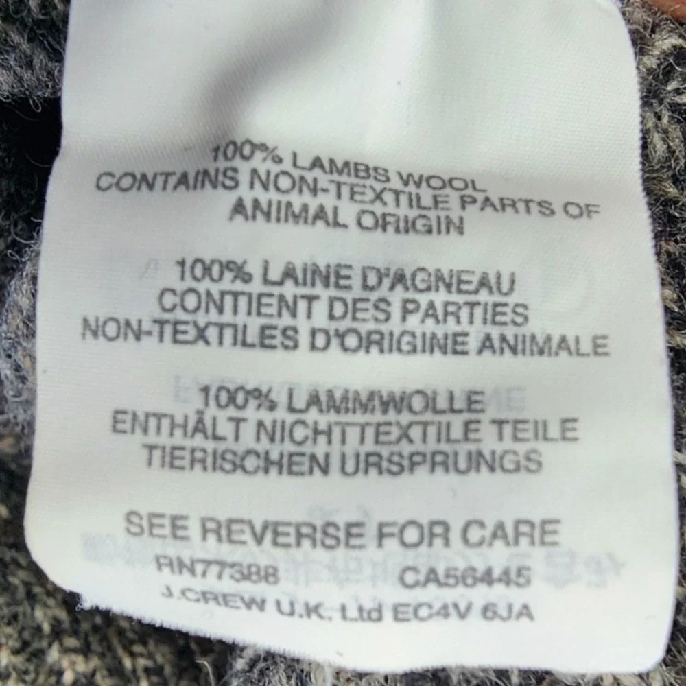 J.Crew Mens Large Grey Quarter Zip Sweater Lambswool Marled‎ Knit Classic Winter